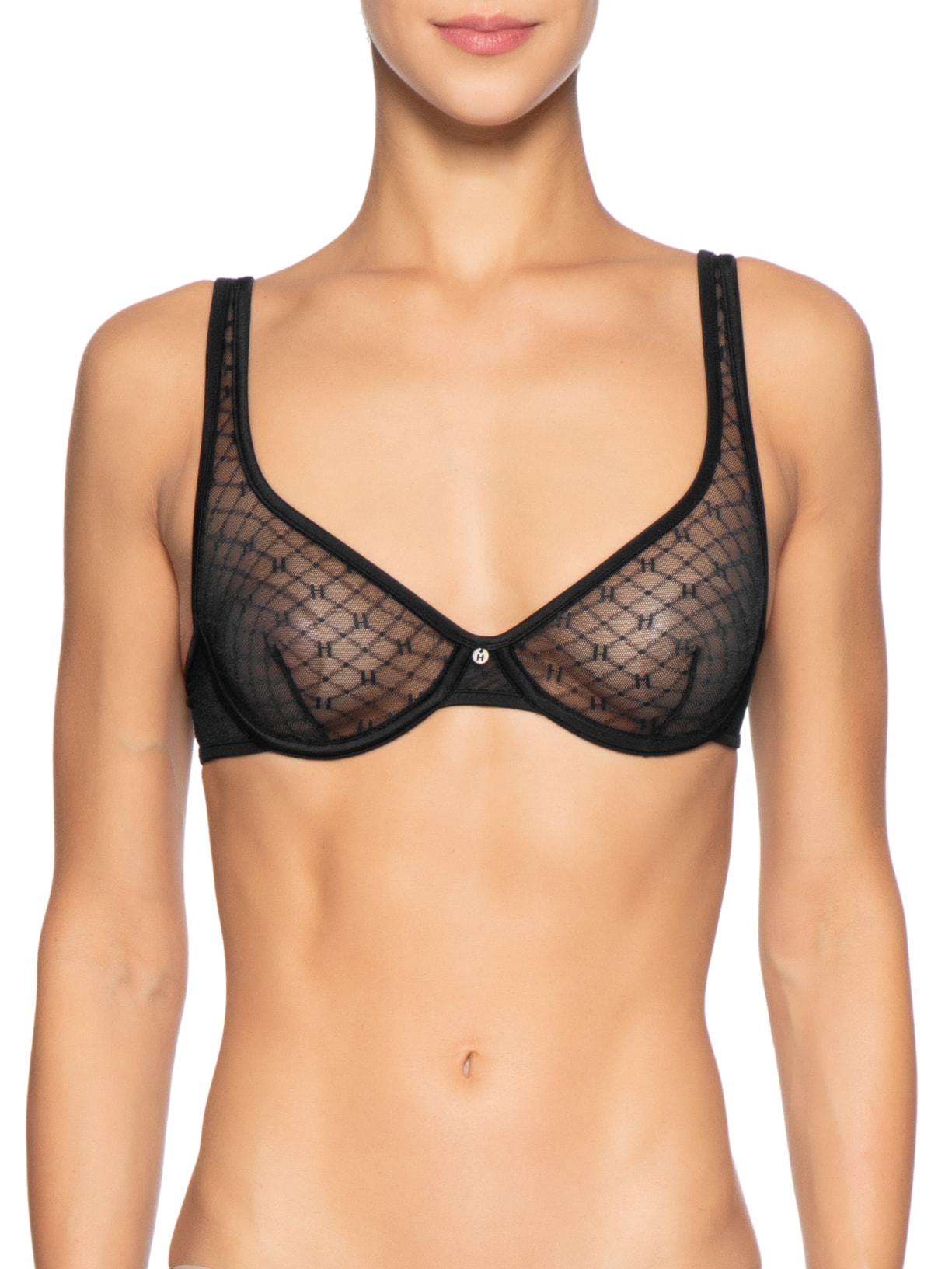 Sutiã Balconet Com Aro Em Tule Personalizado Preto Hope