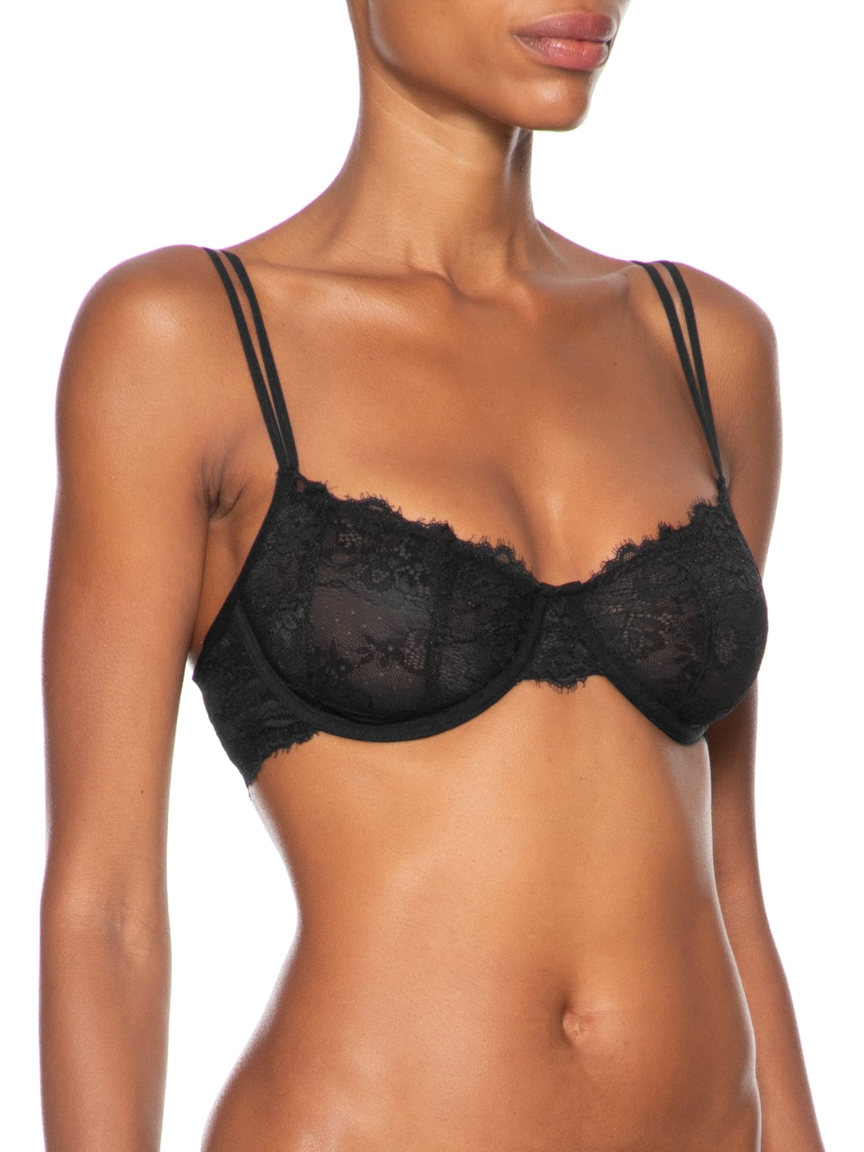 Sutiã Balconet Sem Bojo Com Aro Em Renda Preto Hope