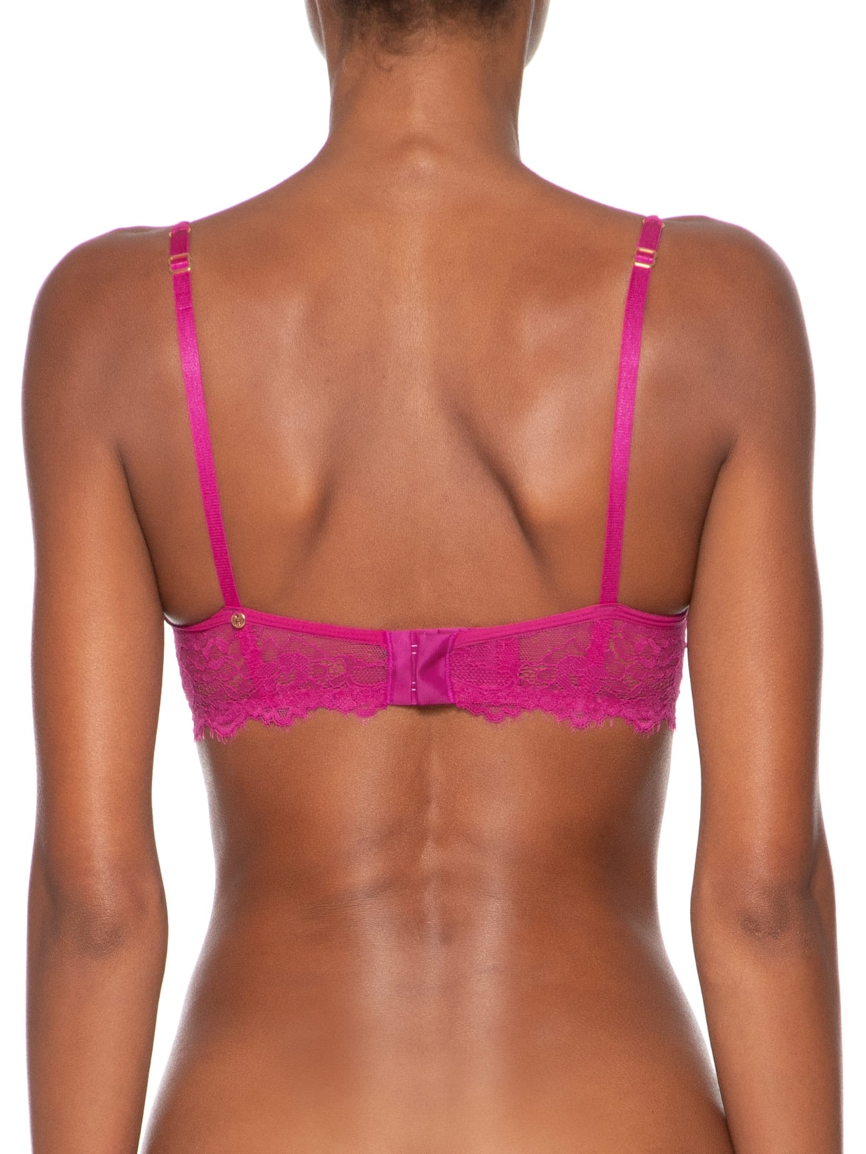 Sutiã Balconet Sem Bojo Com Aro Em Renda Rosa Hope