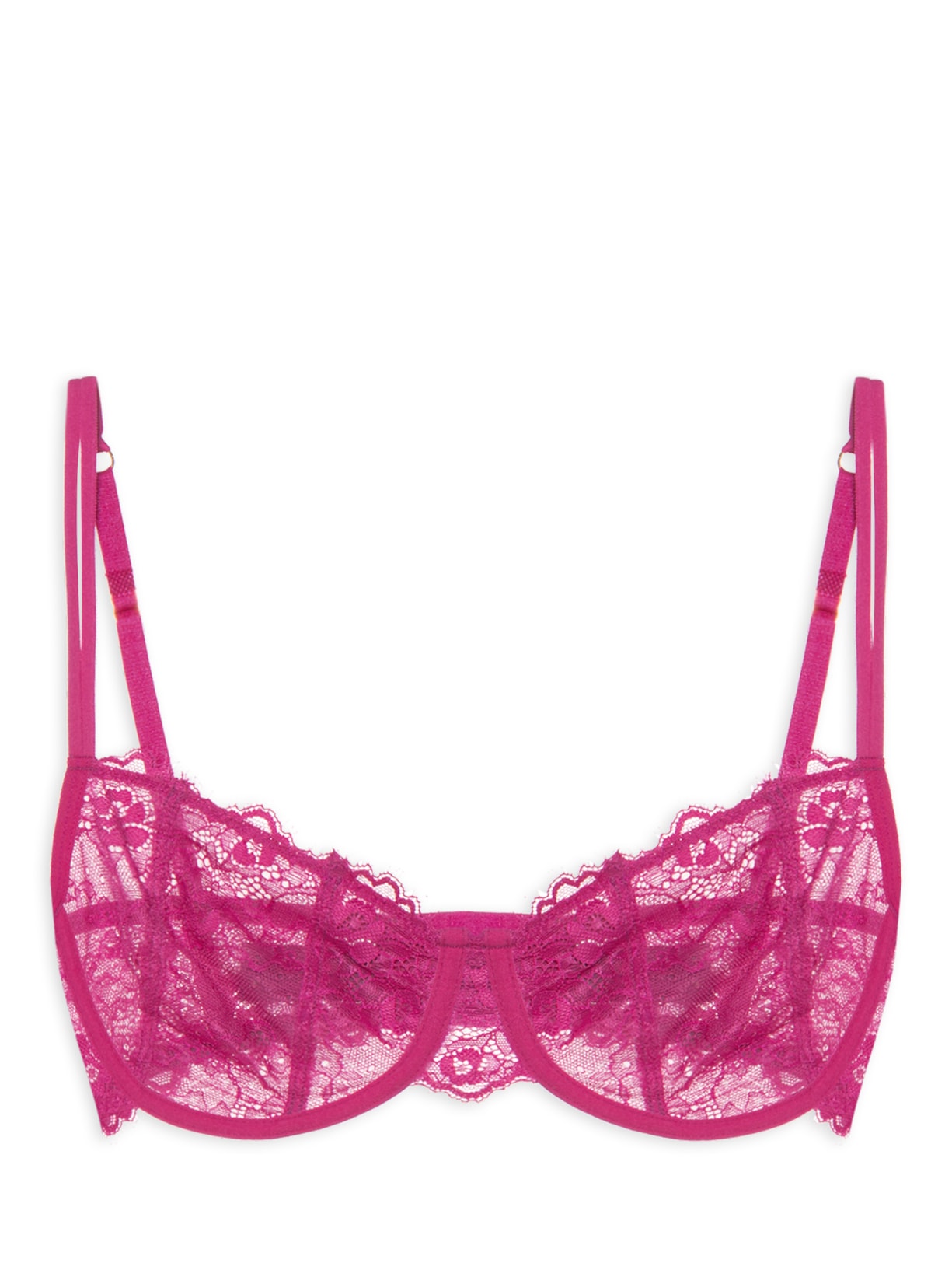 Sutiã Balconet Sem Bojo Com Aro Em Renda - Rosa