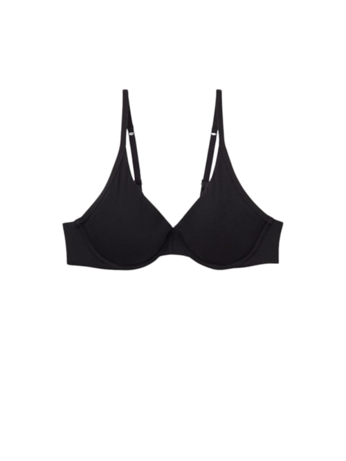 Sutiã Balconette Amalia Em Algodão Ultralight - Preto