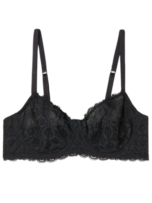 Sutiã Balconette Daniela Em Renda - Preto
