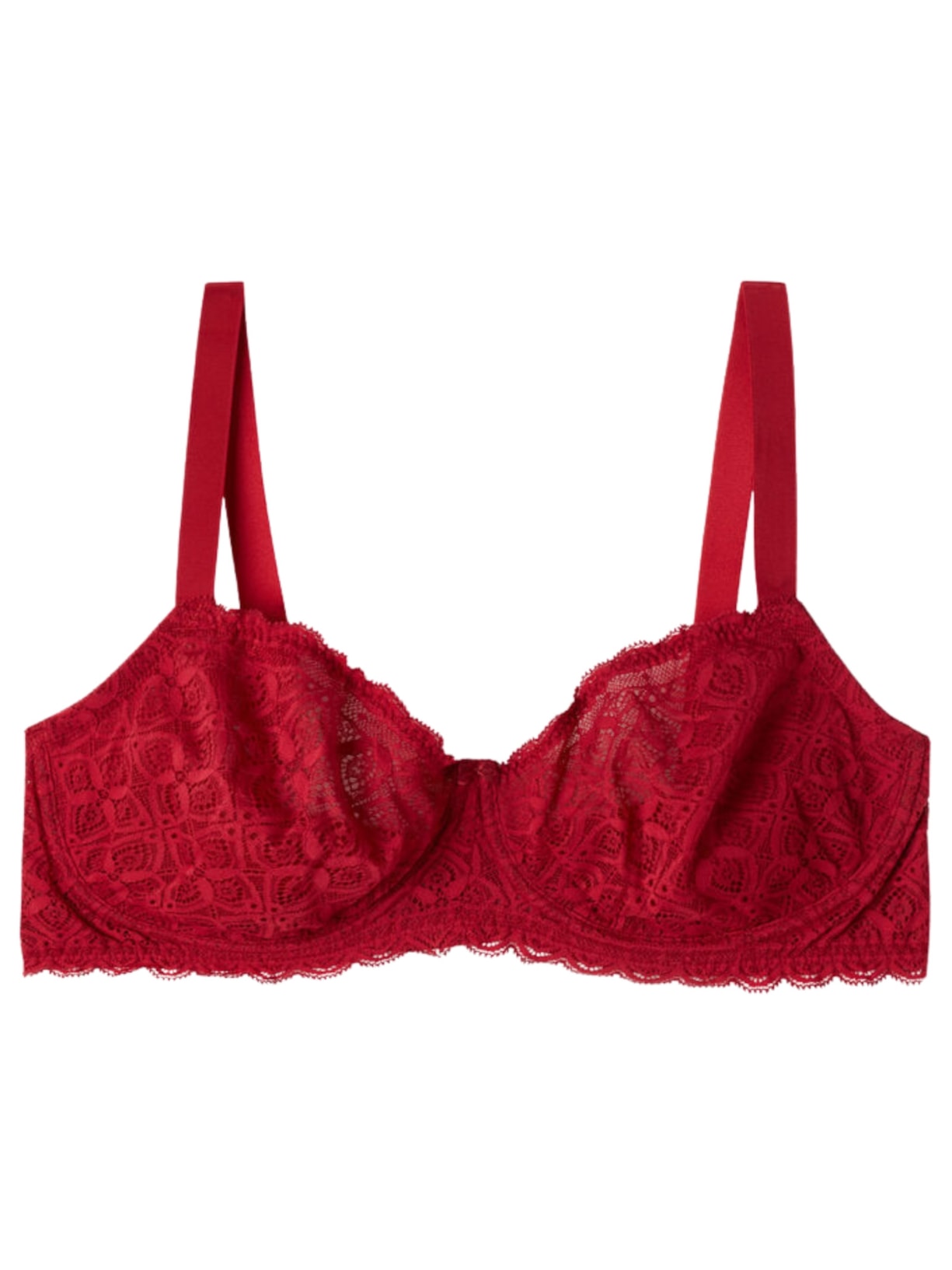 Sutiã Balconette Daniela Em Renda - Vermelho