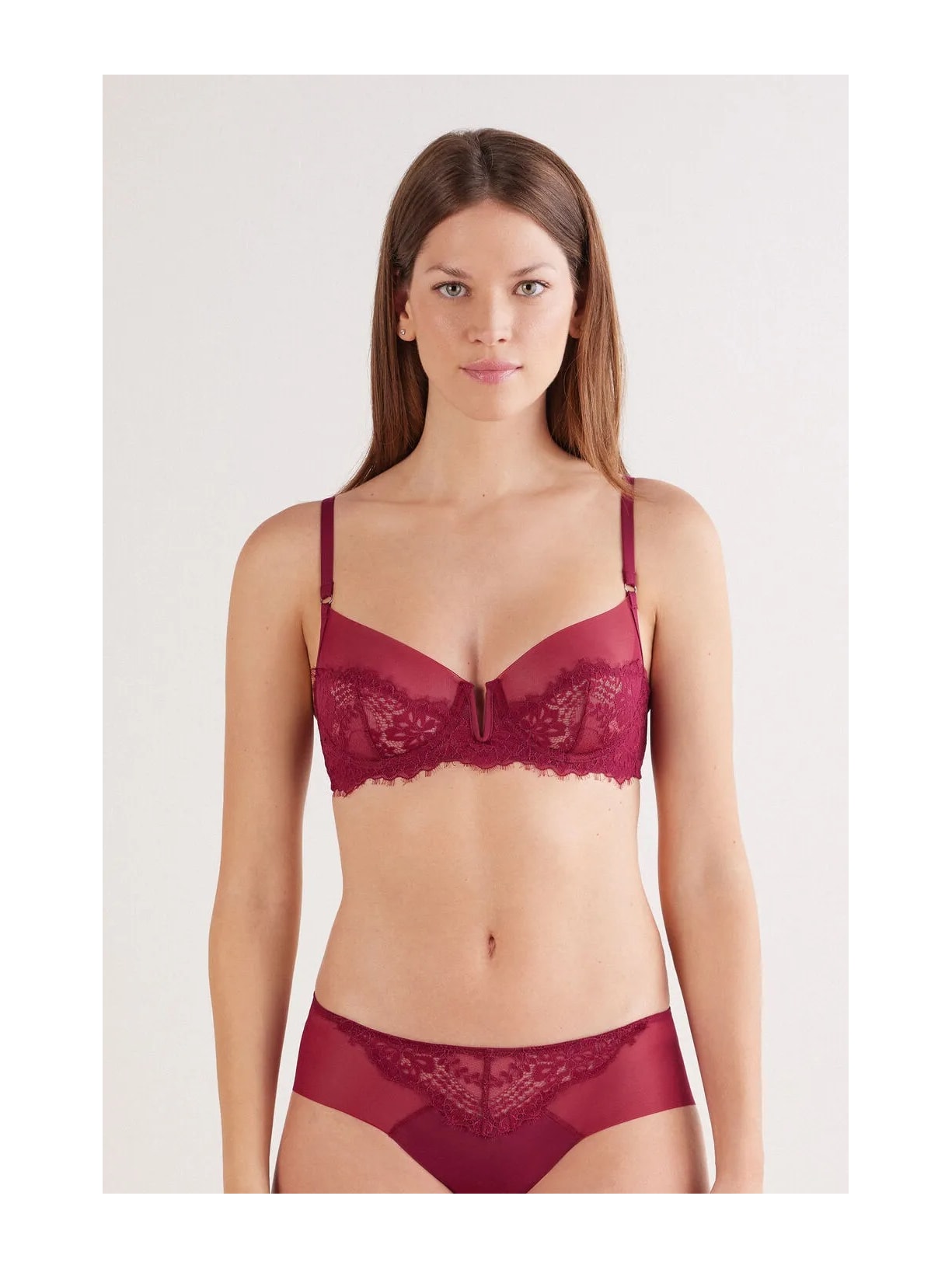 Sutiã Balconette Daniela Sheer Glamour Bordô Intimissimi