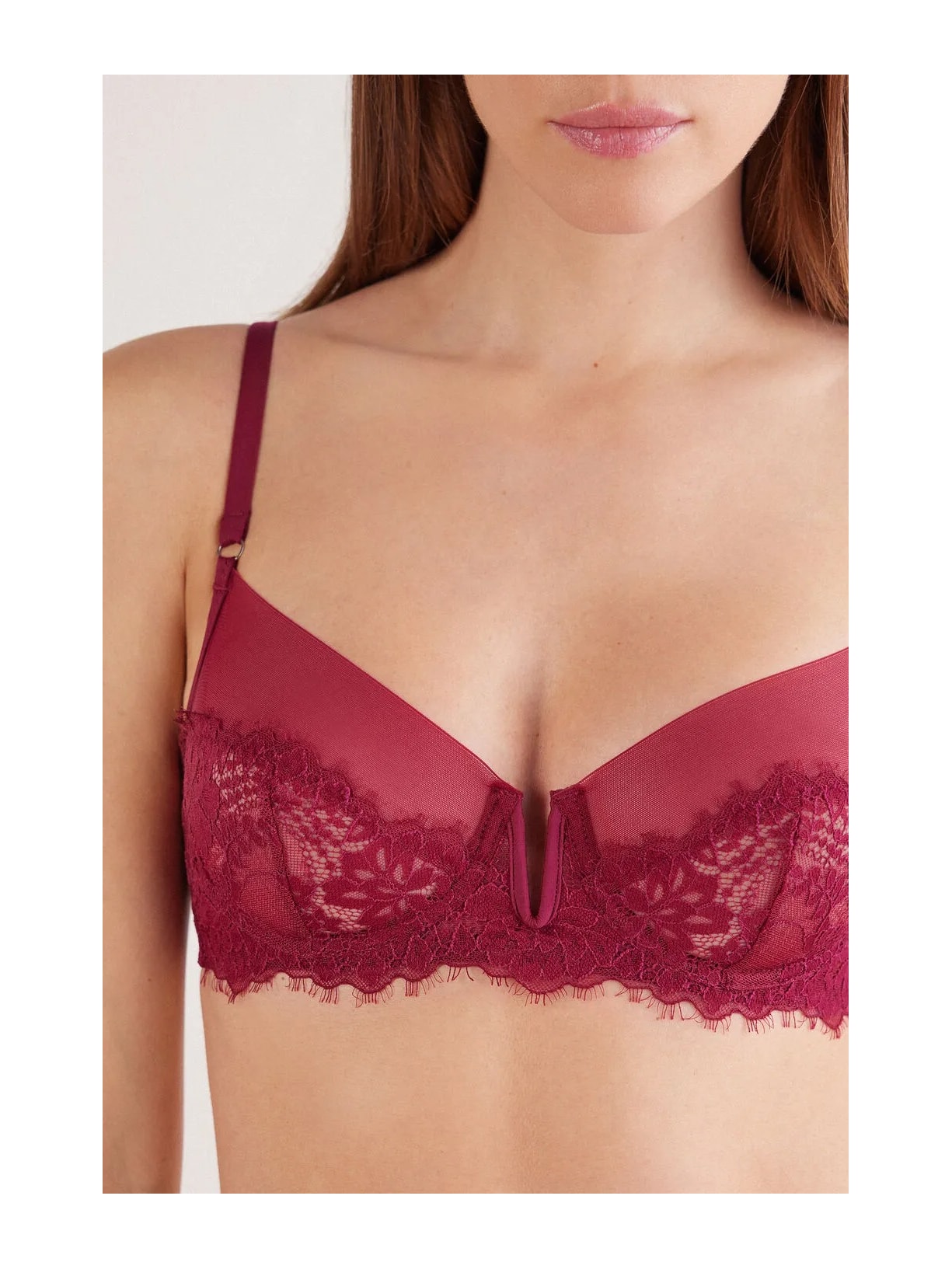 Sutiã Balconette Daniela Sheer Glamour Bordô Intimissimi