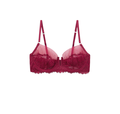 Sutiã Balconette Daniela Sheer Glamour - Bordô