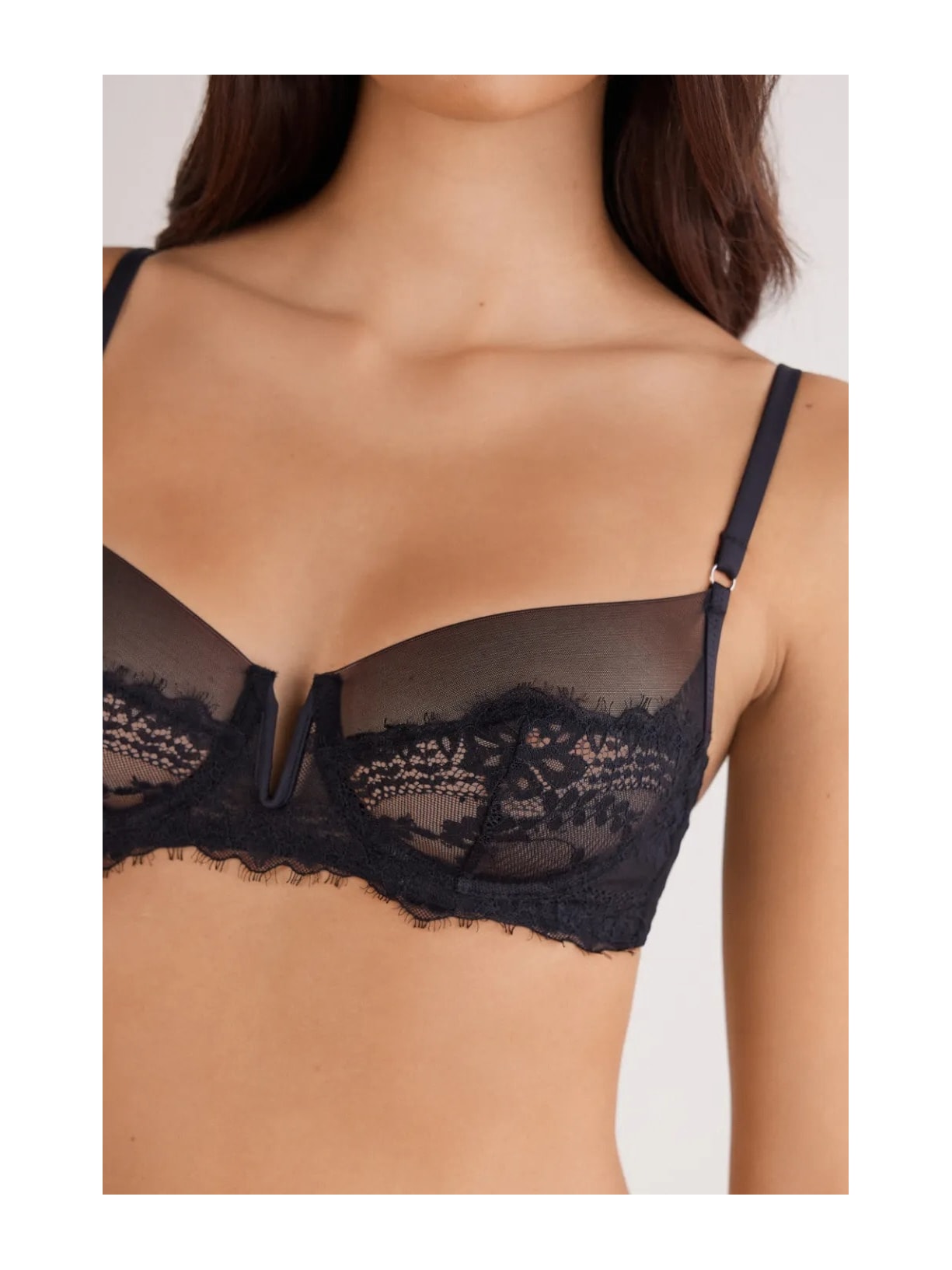 Sutiã Balconette Daniela Sheer Glamour Preto Intimissimi