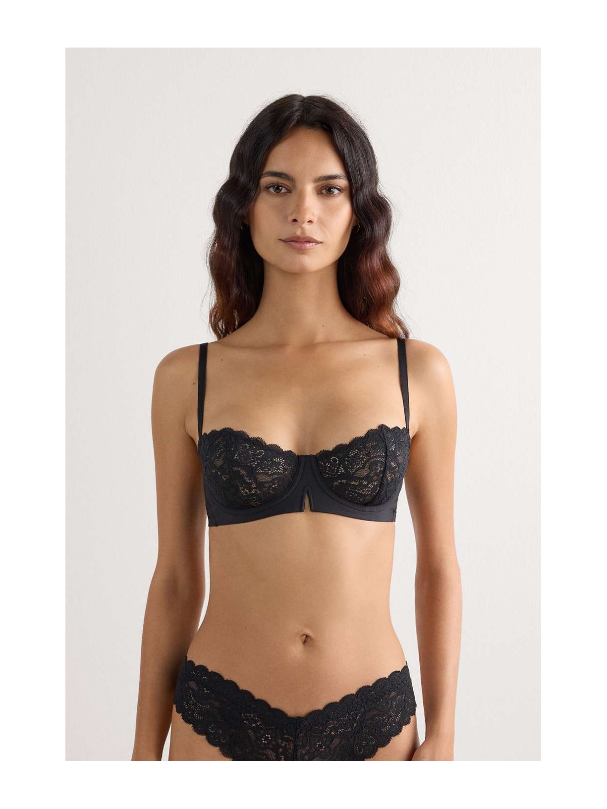 Sutiã Balconette Denise Em Renda Preto Intimissimi