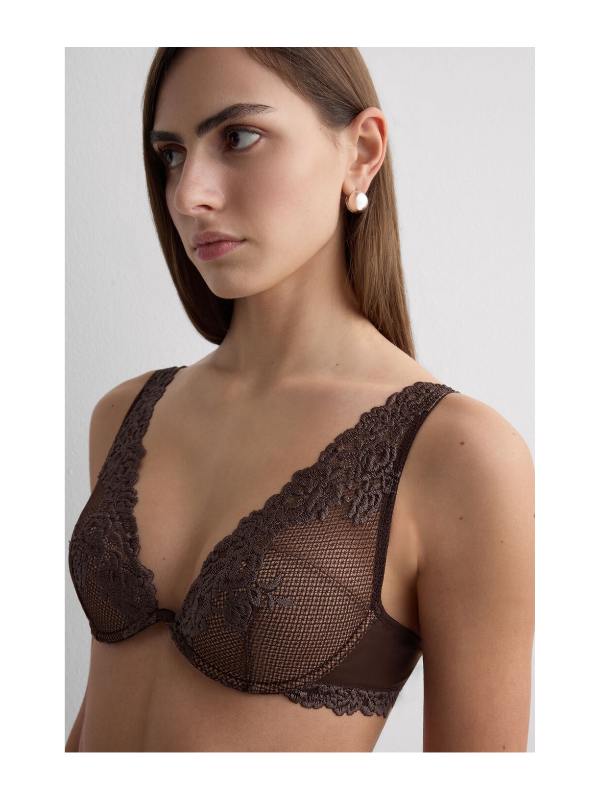 Sutiã Balconette Elena Pretty Flowers Marrom Intimissimi