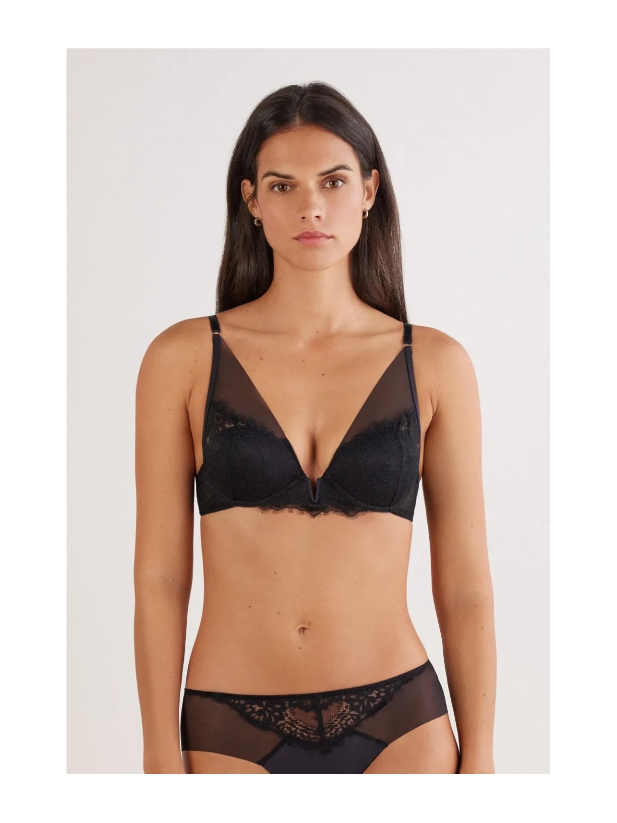 Sutiã Balconette Elena Sheer Glamour Preto Calzedonia