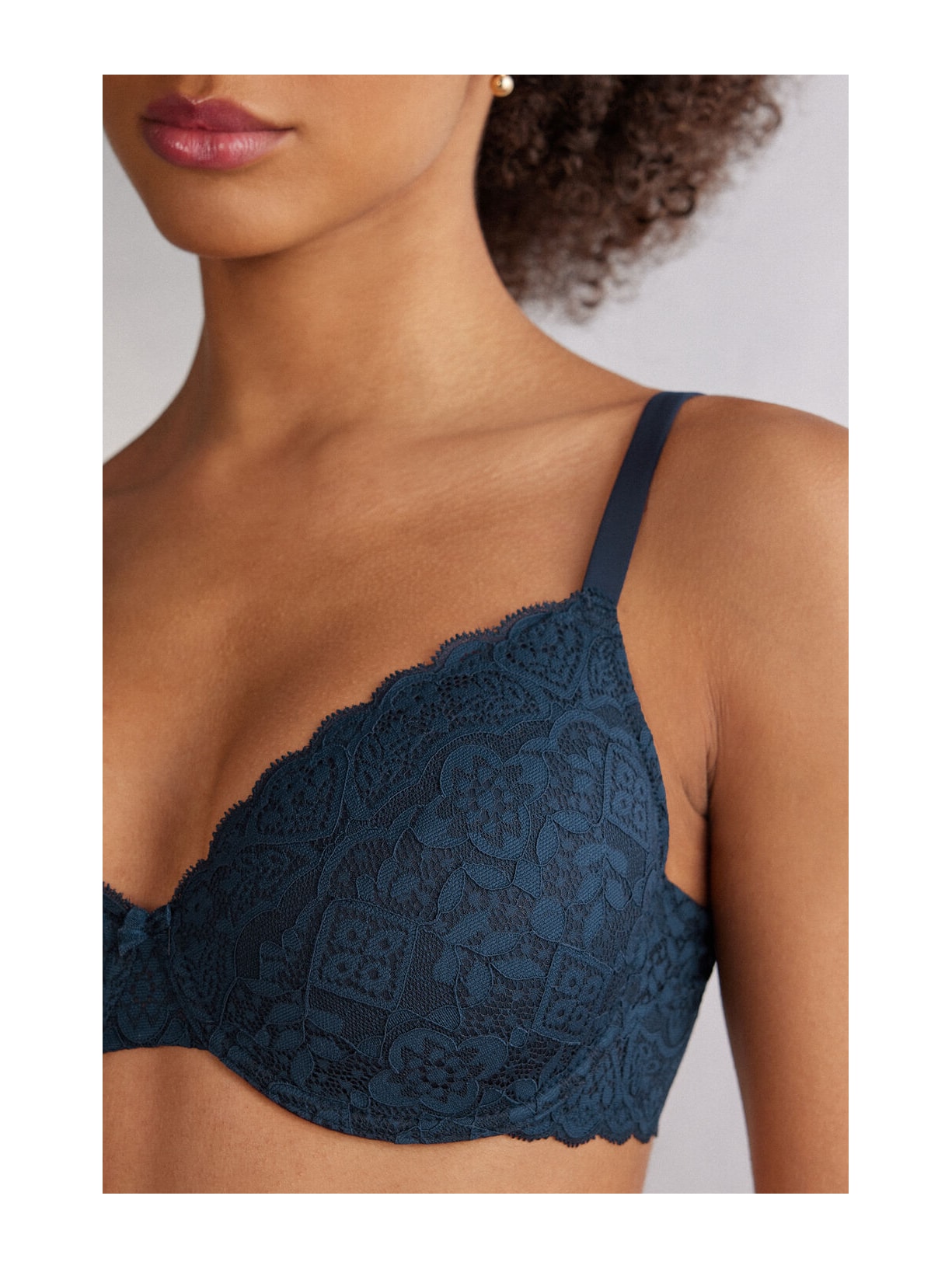Sutiã Balconette Francesca Em Renda Azul Intimissimi
