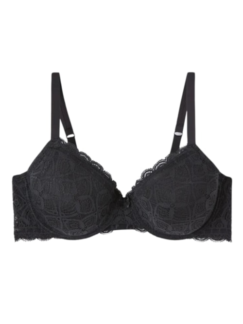 Sutiã Balconette Francesca Em Renda - Preto