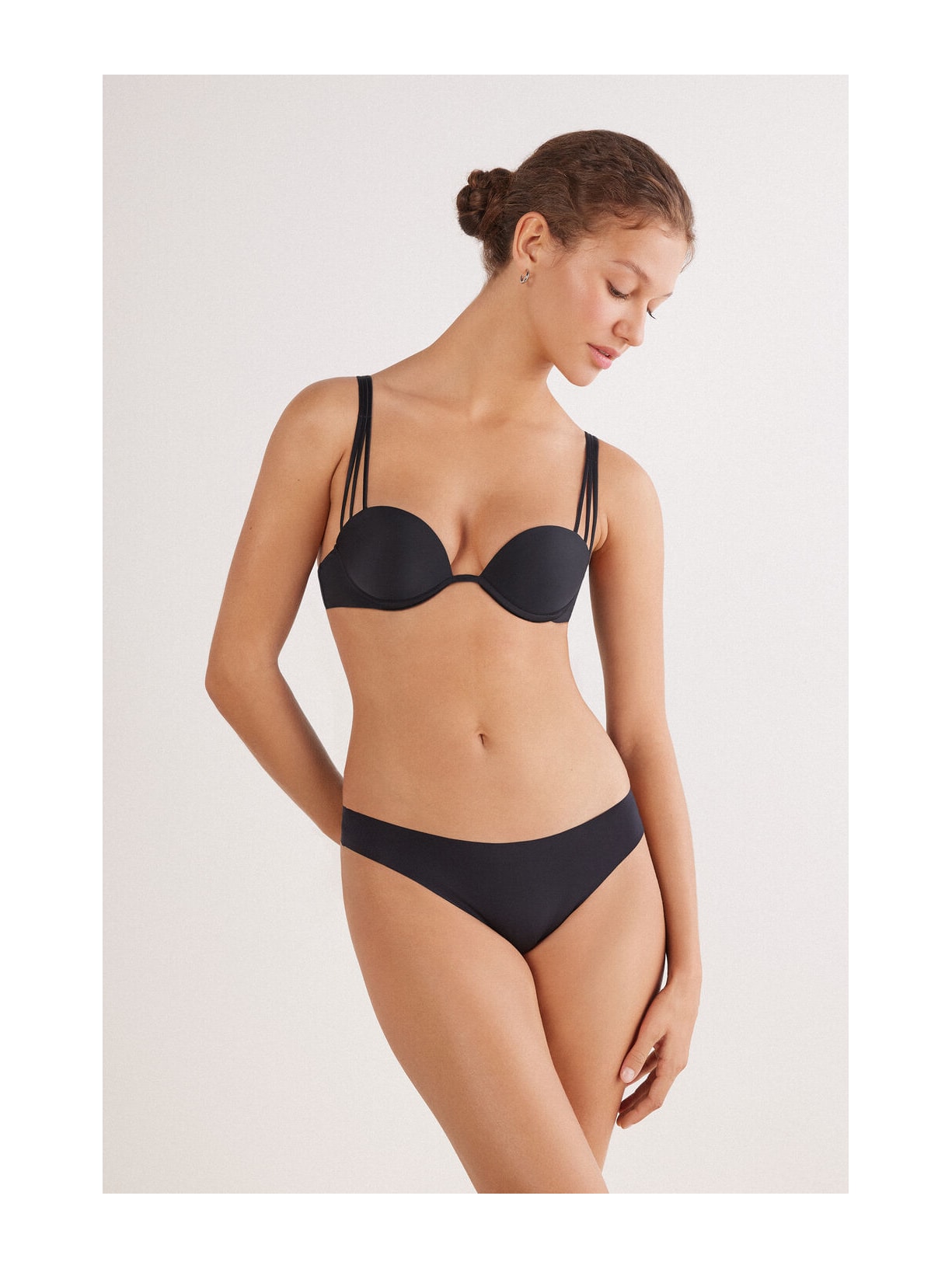 Sutiã Balconette Ilenia Em Microfibra Ultralight Preto Intimissimi