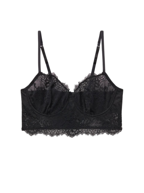Sutiã Balconette Sheer Glamour - Preto