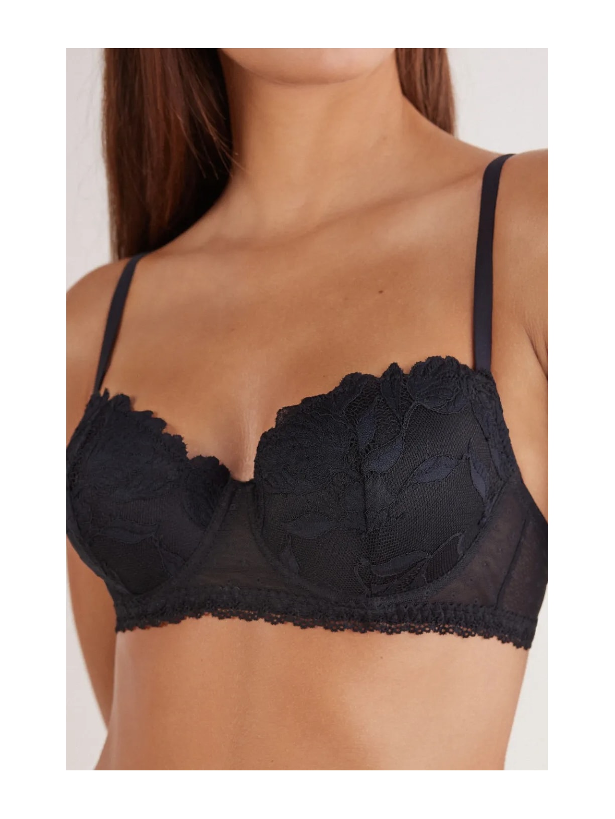 Sutiã Balconette Sofia All About Flowers Preto Intimissimi