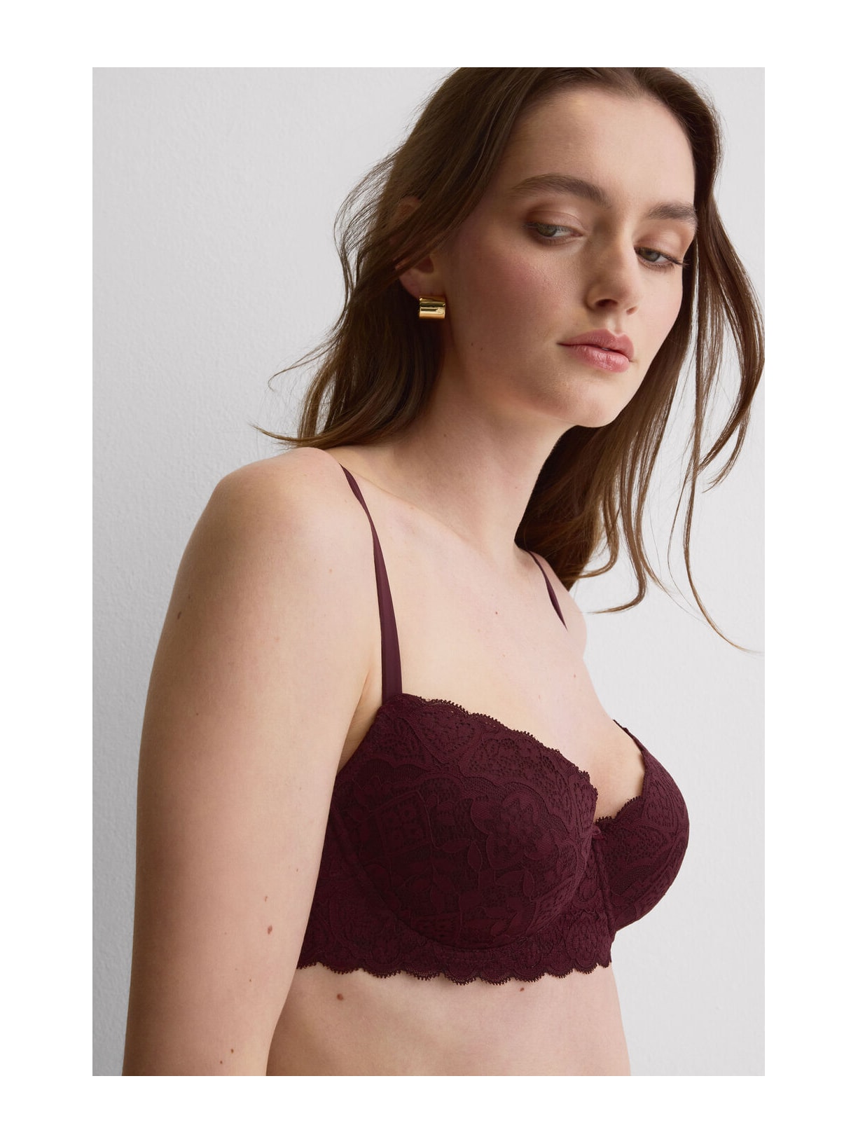 Sutiã Balconette Sofia Em Renda Bordô Intimissimi