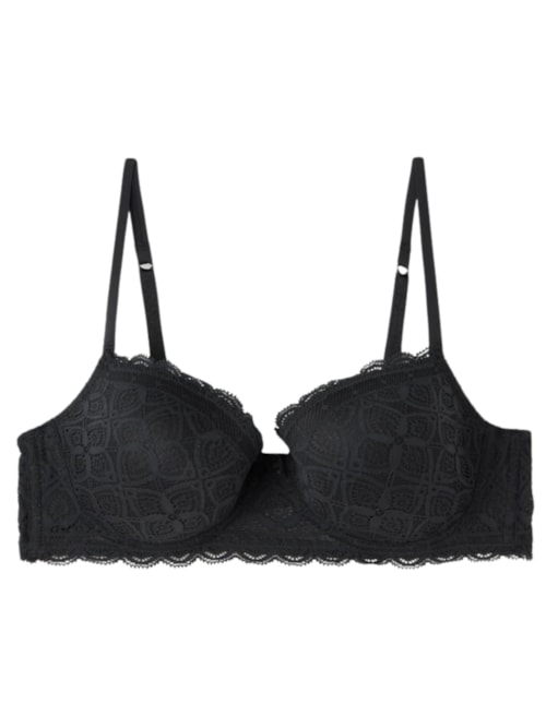 Sutiã Balconette Sofia Em Renda - Preto