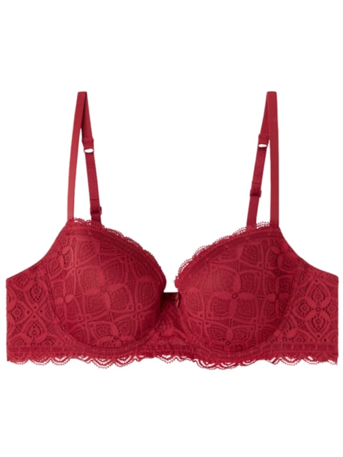 Sutiã Balconette Sofia Em Renda - Vermelho