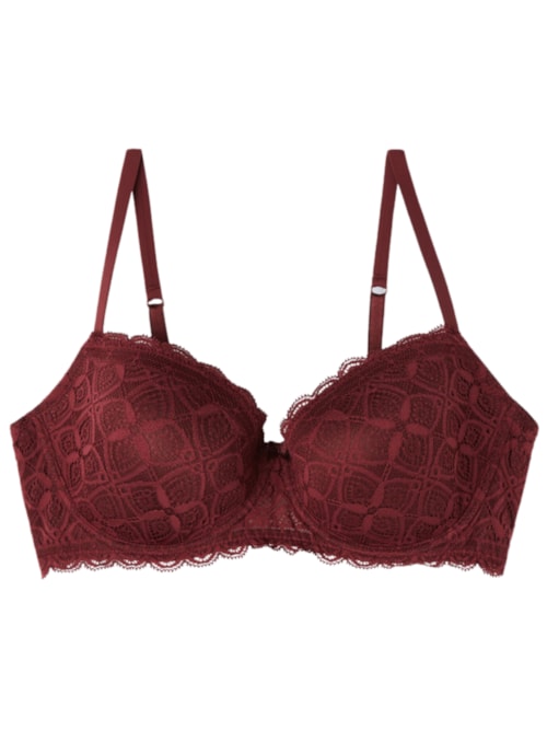 Sutiã Balconette Sofia Em Renda - Vermelho