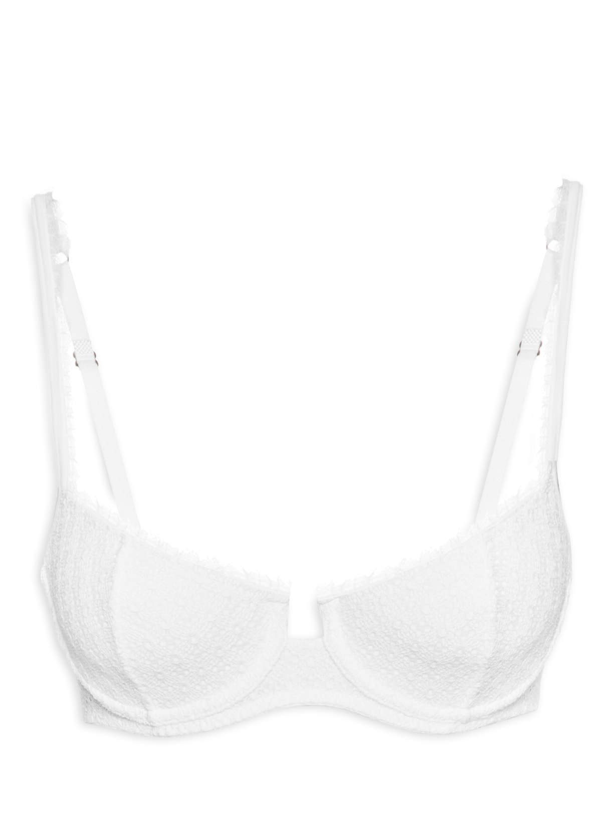 Sutiã Com Aro Sem Bojo Em Renda - Branco