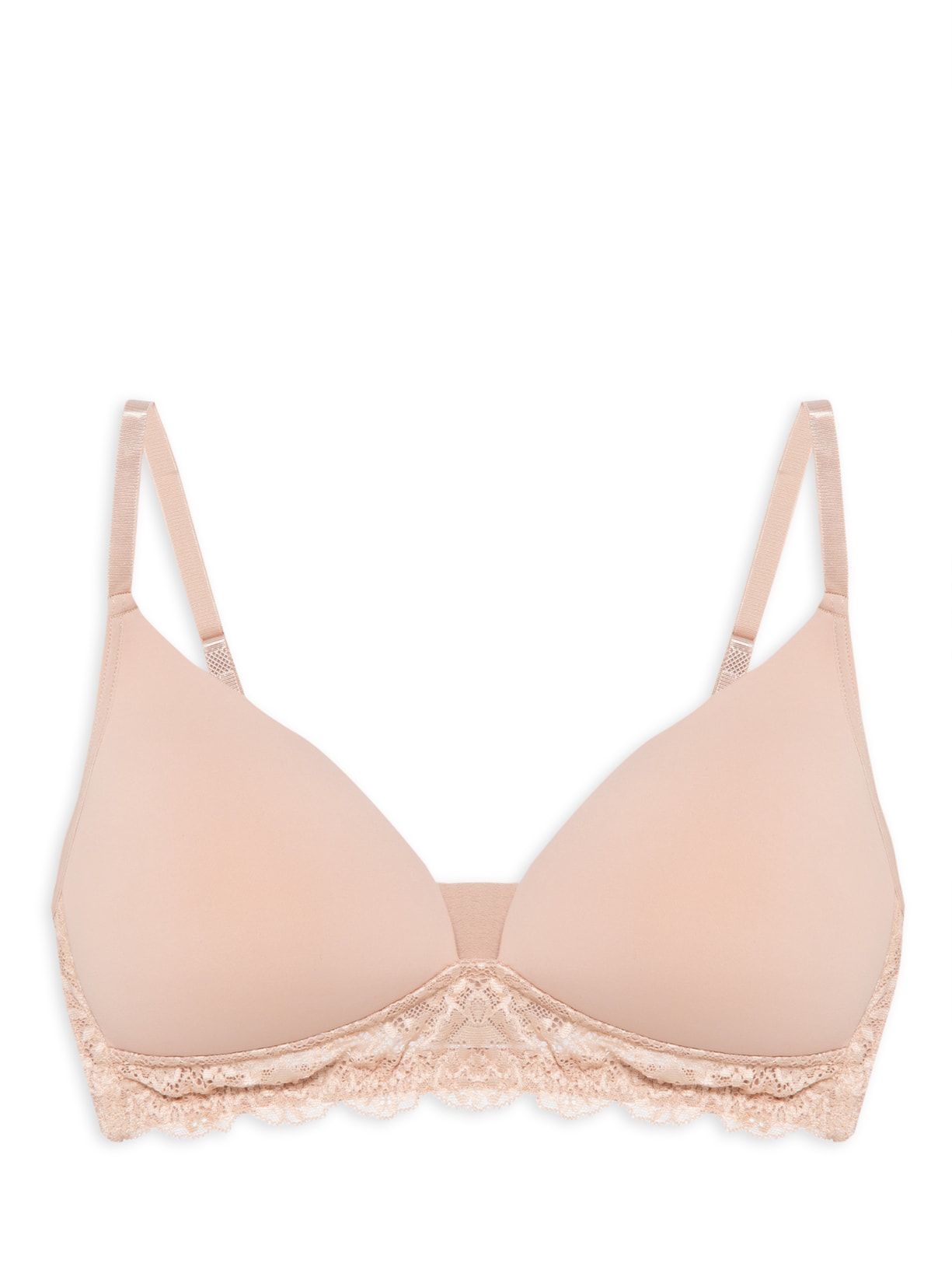 Sutiã Com Bojo Neckline Renda - Bege