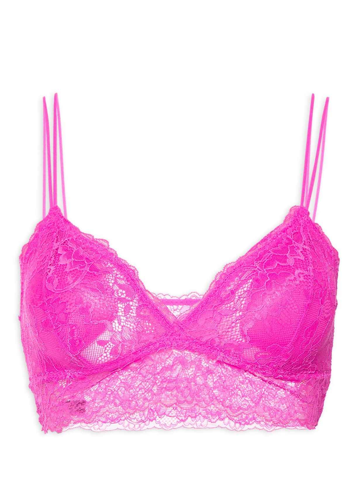 Sutiã Em Renda Com Bojo Removível - Rosa