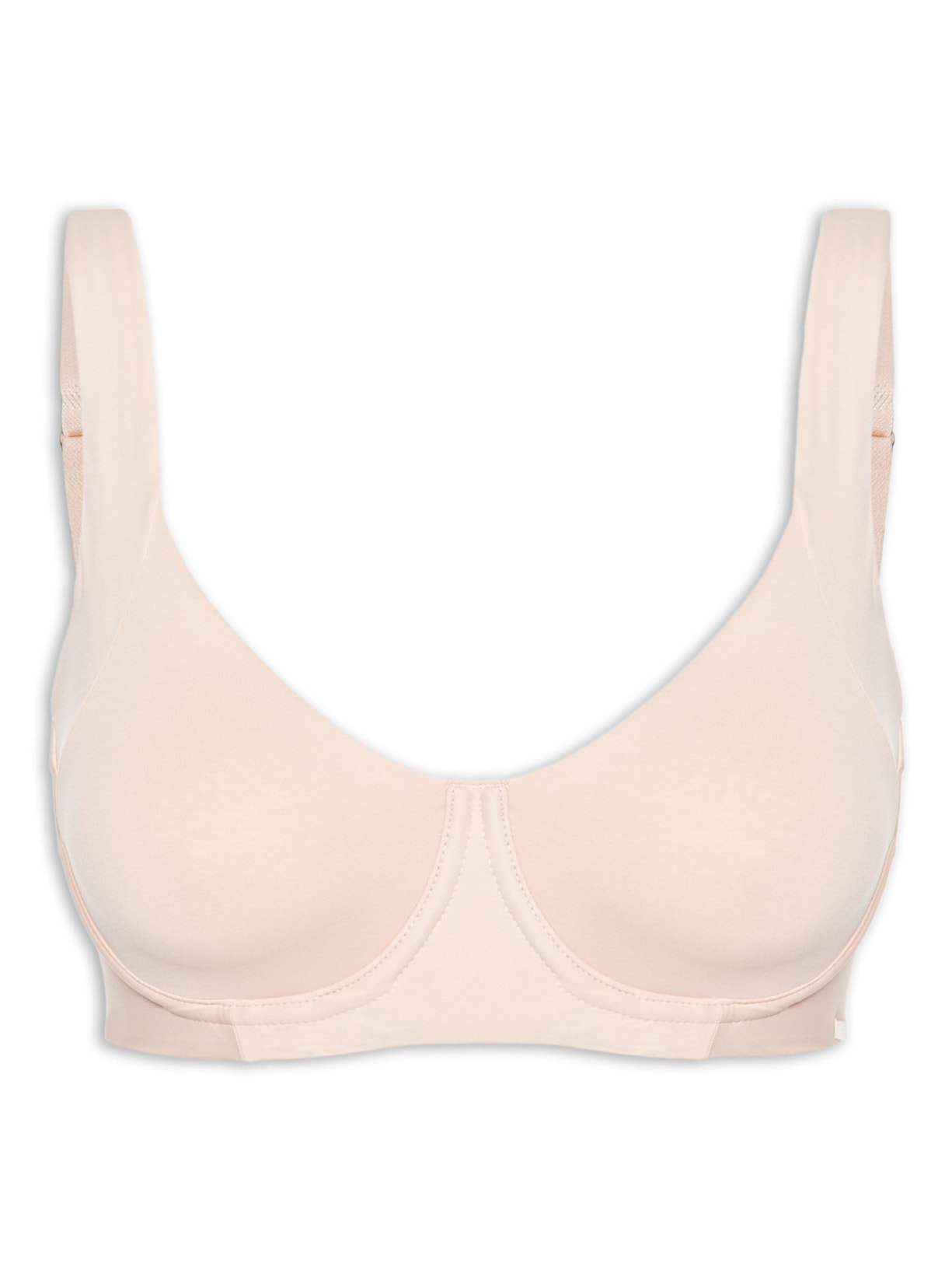 Sutiã Meia Taça Ampla Cobertura Com Aro E Sem Bojo Em Microfibra Bege Hope