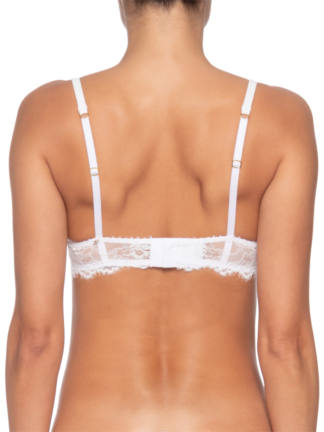 Sutiã Meia-Taça Com Aro Em Renda E Microfibra Acetinada Branco Hope