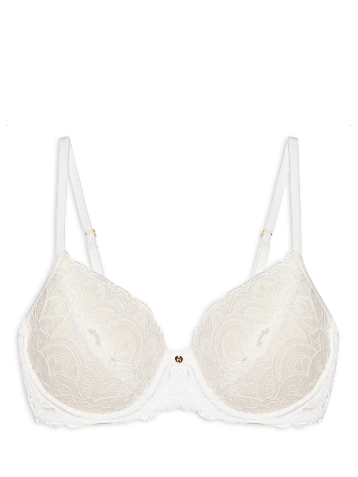 Sutiã Meia Taça Com Bojo Em Renda - Branco