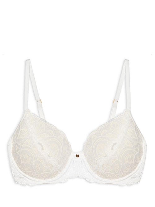 Sutiã Meia Taça Com Bojo Em Renda - Branco