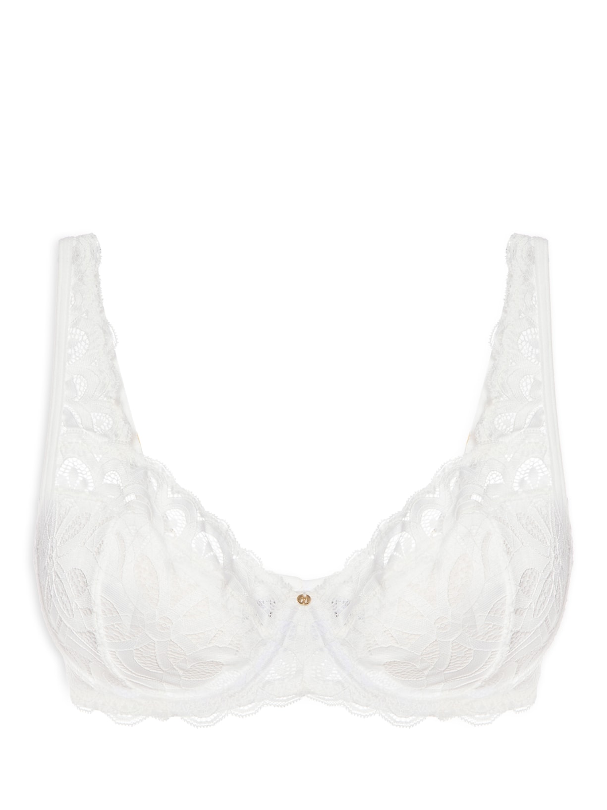 Sutiã Meia Taça Com Bojo Em Renda Na Sua Medida Taça B - Branco