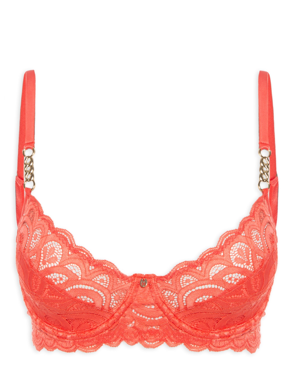 Sutiã Meia Taça Em Renda - Vermelho