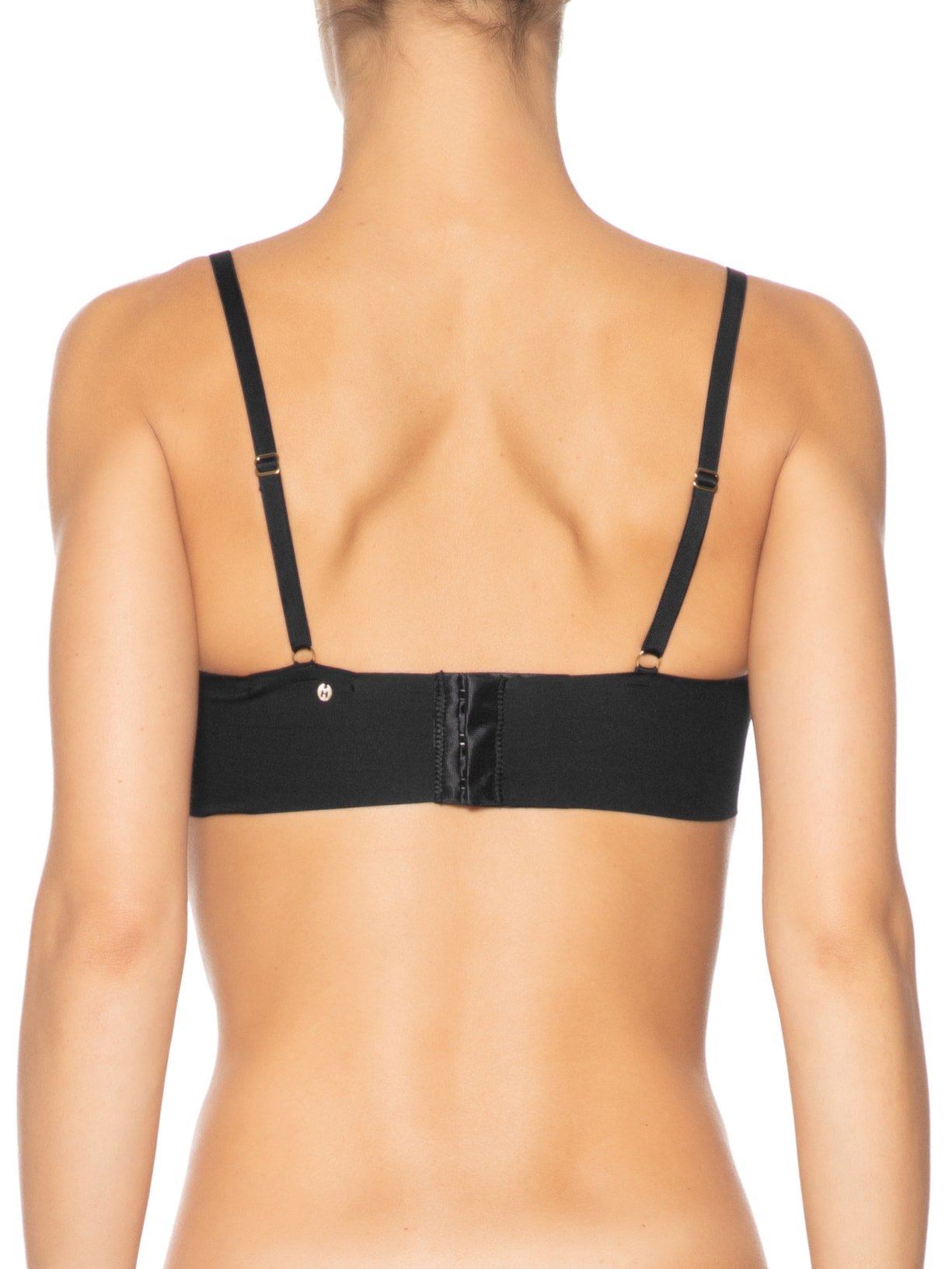 Sutiã Meia Taça Sem Bojo Com Aro Em Microfibra E Tule Personalizado Preto Hope