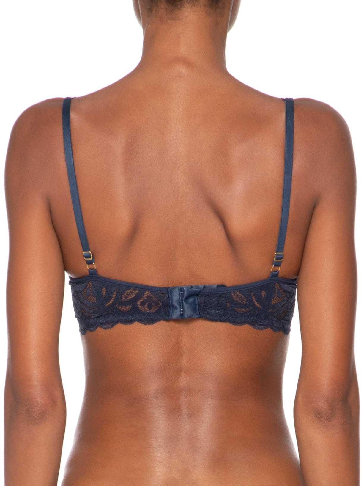 Sutiâ Meia-Taça Sem Bojo E Com Aro Sem Renda Na Sua Medida Taça B  Azul Hope