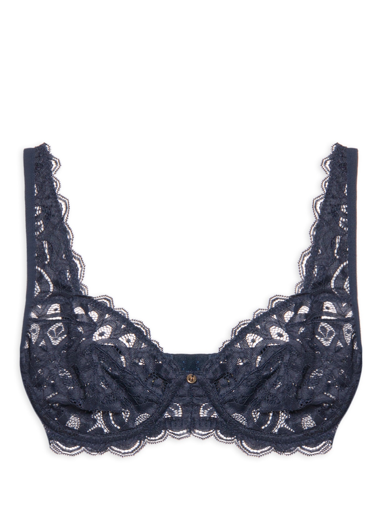 Sutiâ Meia-Taça Sem Bojo E Com Aro Sem Renda Na Sua Medida Taça B  Azul Hope