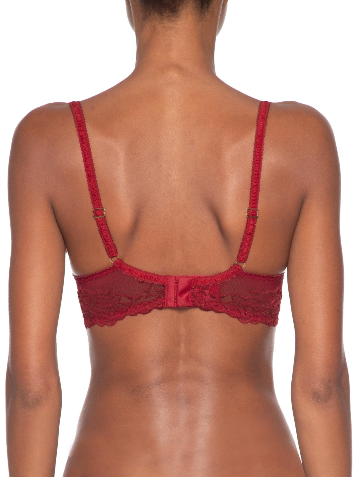 Sutiã Meia-Taça Sem Bojo Em Renda Na Sua Medida Taça B Vermelho Hope