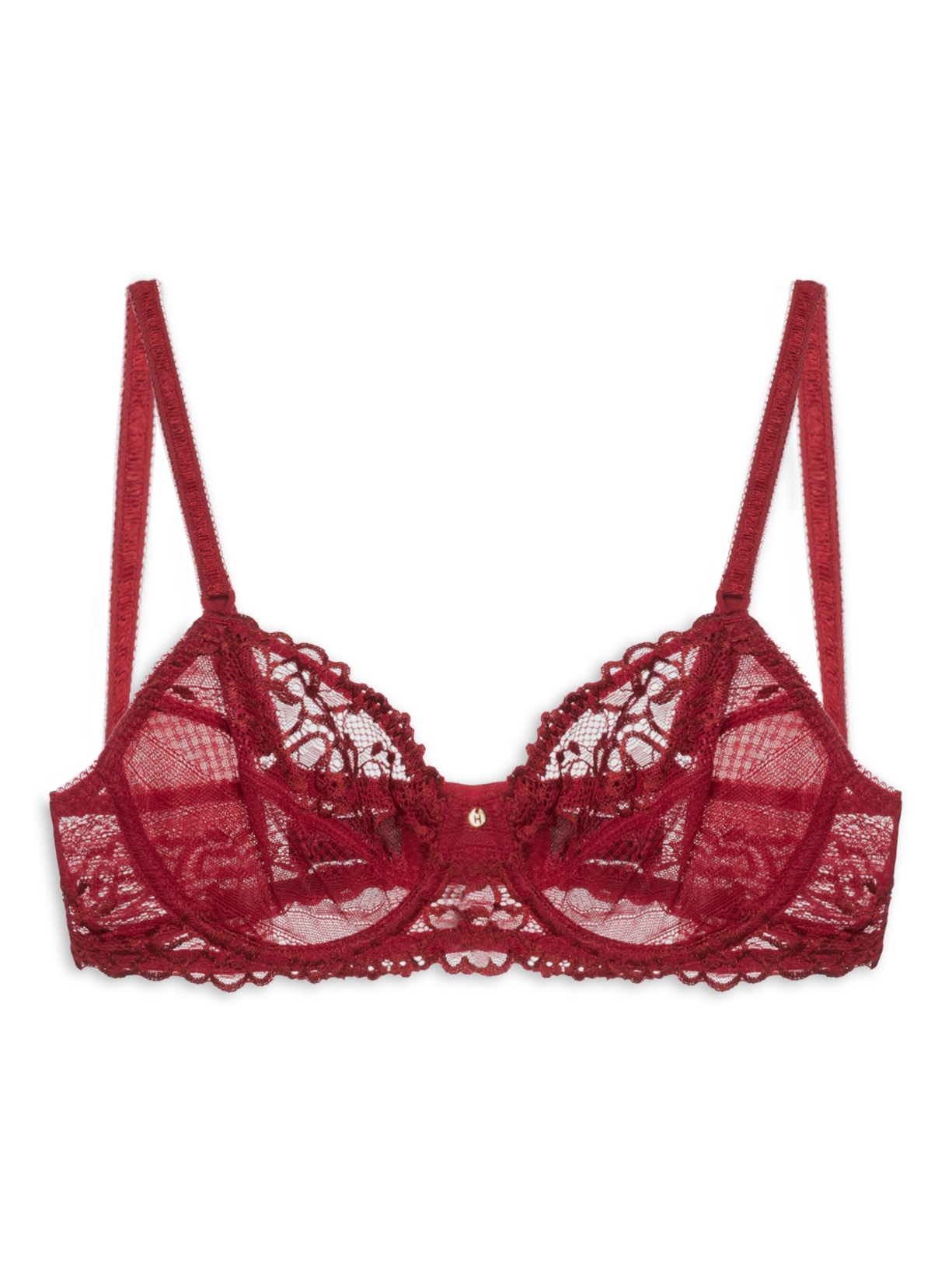 Sutiã Meia-Taça Sem Bojo Em Renda Na Sua Medida Taça B Vermelho Hope