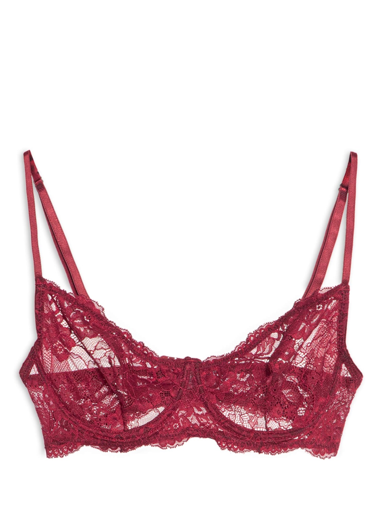 Sutiã Meia Taça Underwire Classic Lace Vermelho Calvin Klein Underwear