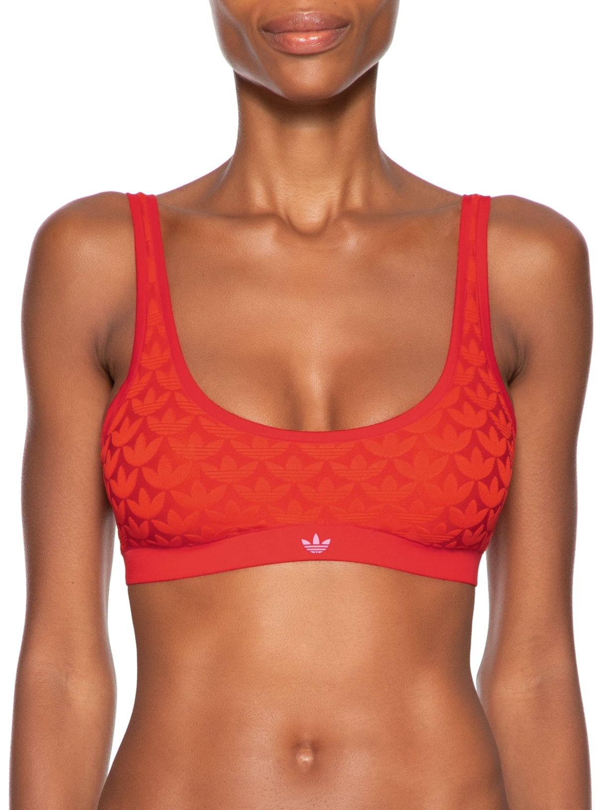Sutiã Microterrot Monogram Comfort Scoop Bra Vermelho Adidas Originals Underwear