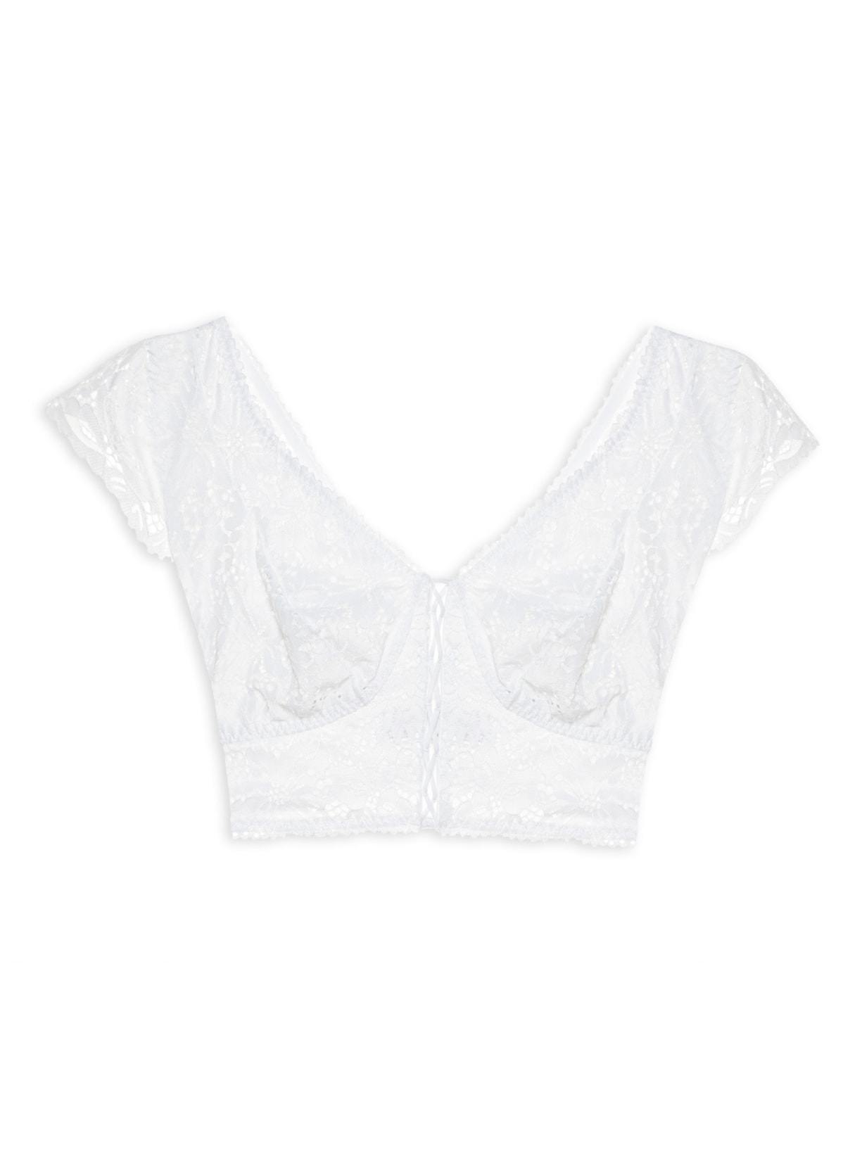 Sutiã Mini Corselet Em Renda - Off White