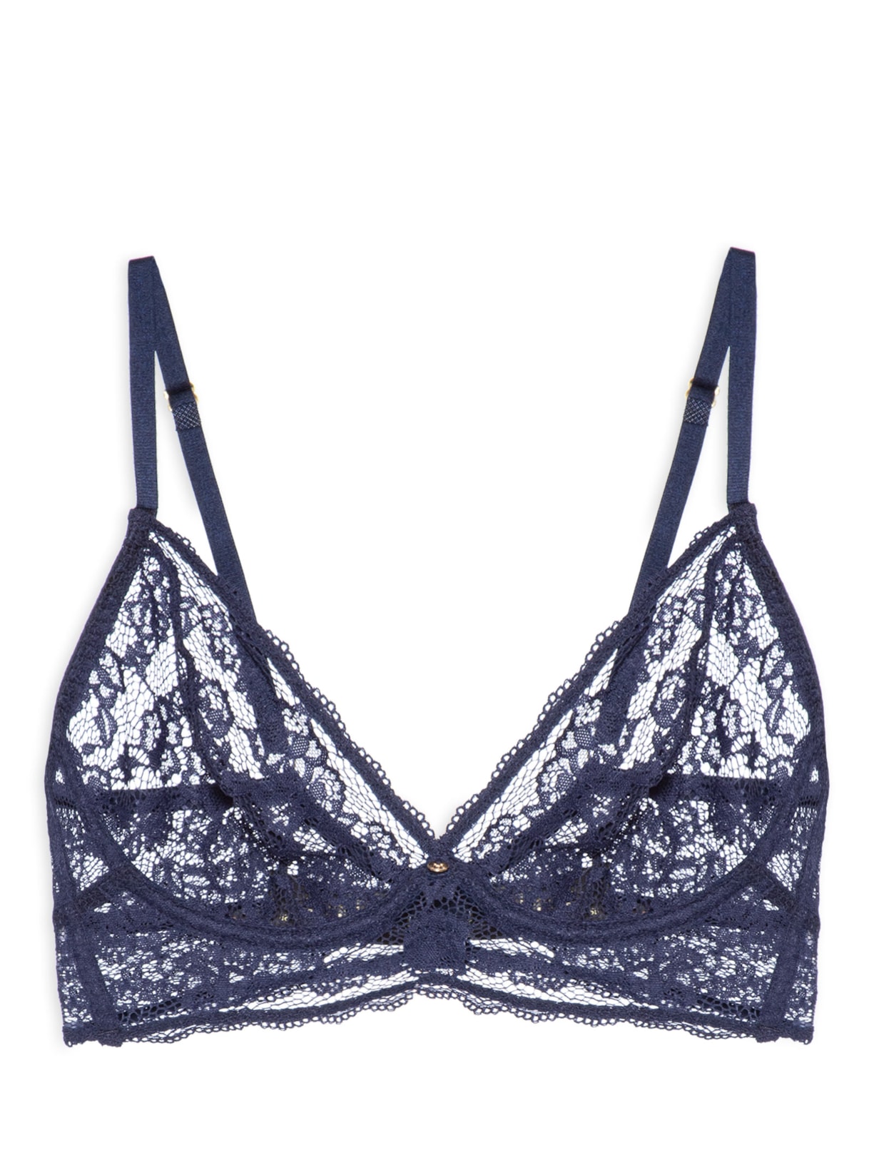 Sutiã Mini Corselet Triângulo Em Renda Azul Hope