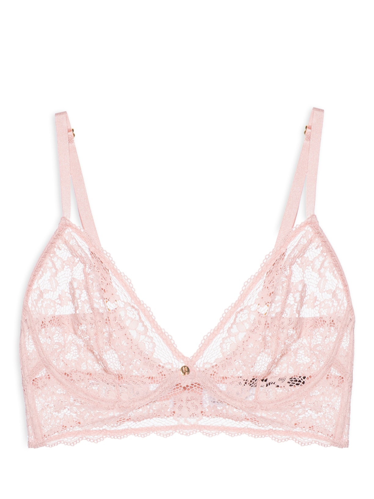 Sutiã Mini Corselet Triângulo Em Renda Rosa Hope