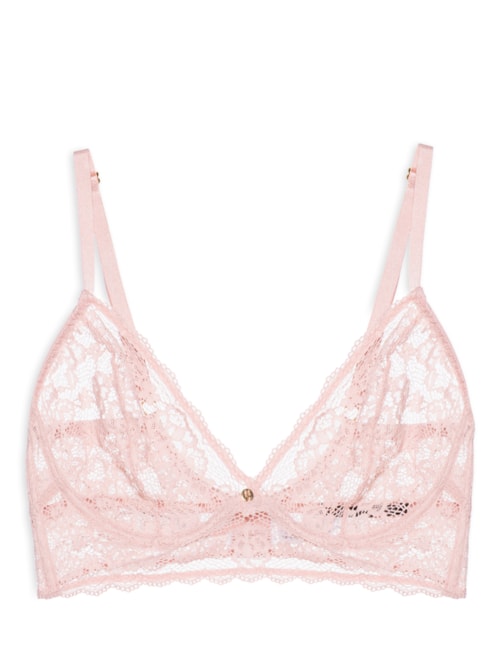 Sutiã Mini Corselet Triângulo Em Renda - Rosa