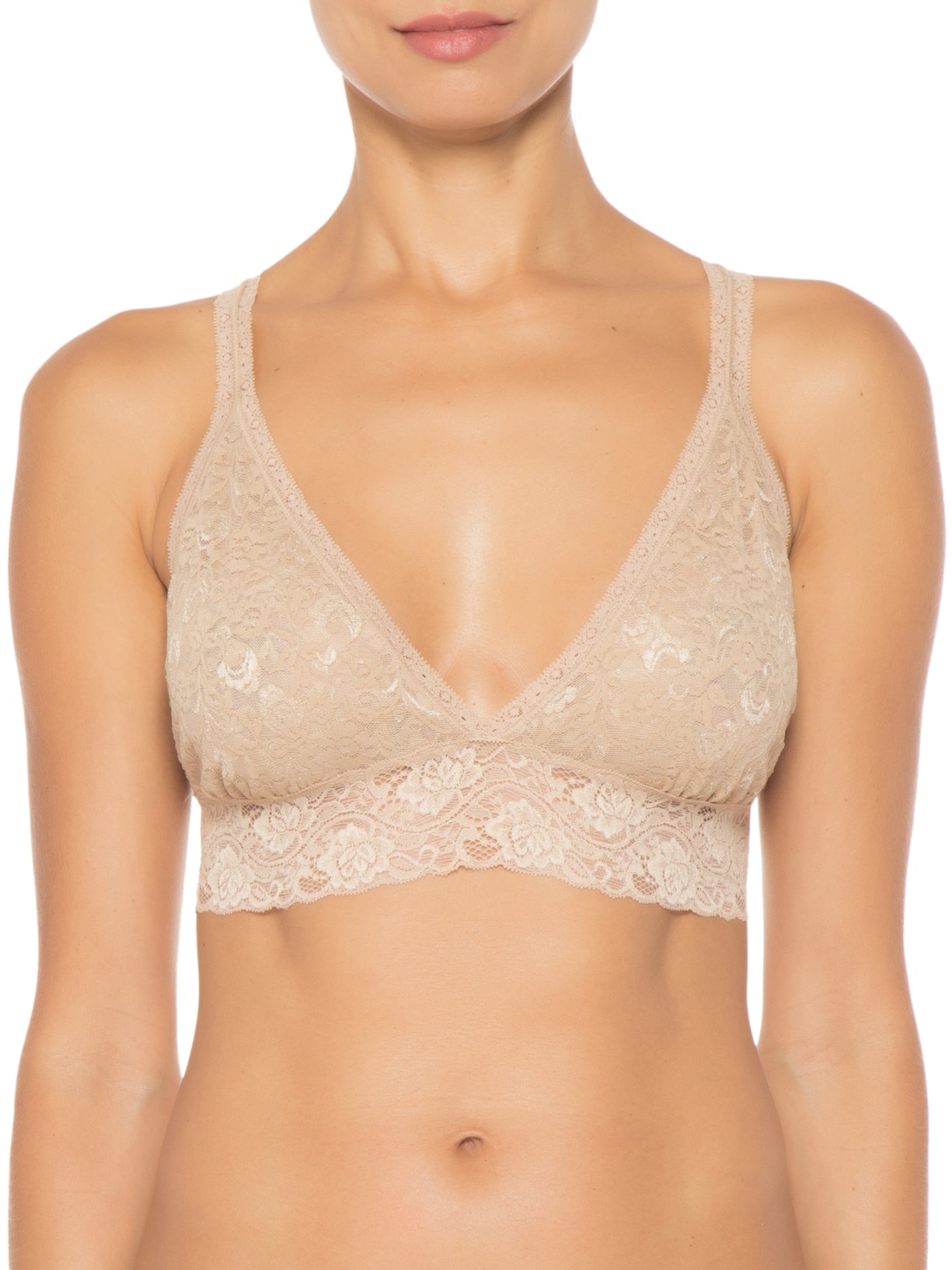 Sutiã Nadador Com Casulo Renda Lace Color Bege Jogê