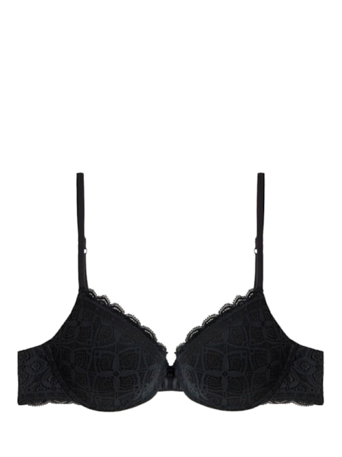 Sutiã Push-Up Bellissima Em Renda - Preto