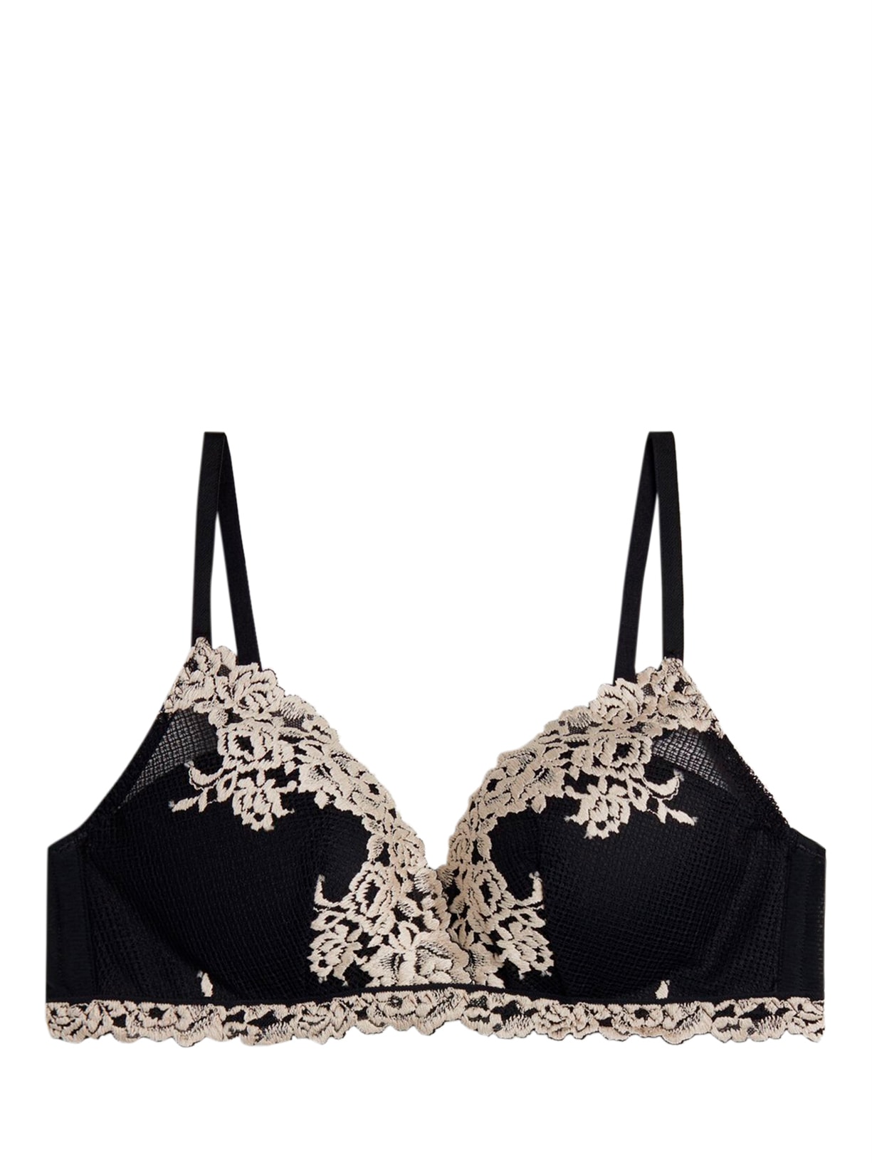 Sutiã Push Up Fabiola Pretty Flower - Preto