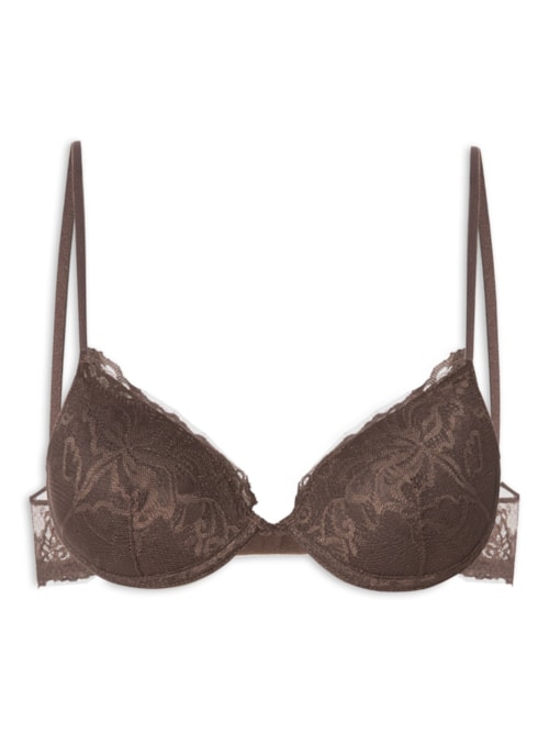 Sutiã Push Up Renda Expresso Glow - Marrom