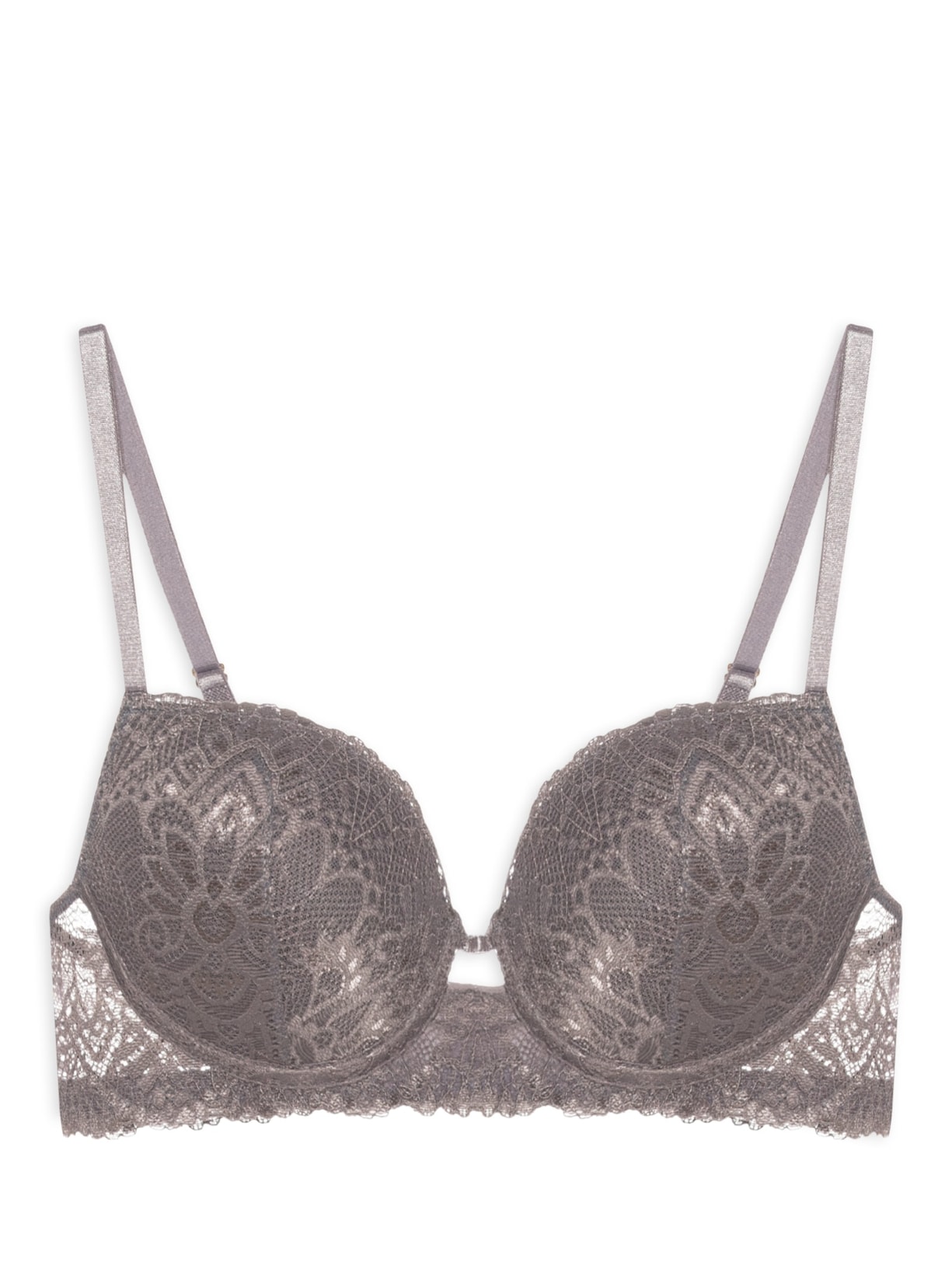 Sutiã Push Up Renda Felipa - Cinza