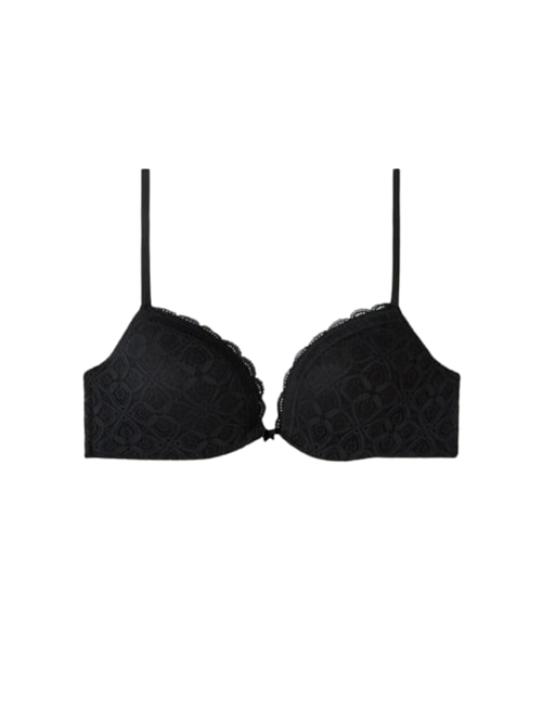 Sutiã Push-Up Silvia Em Renda - Preto