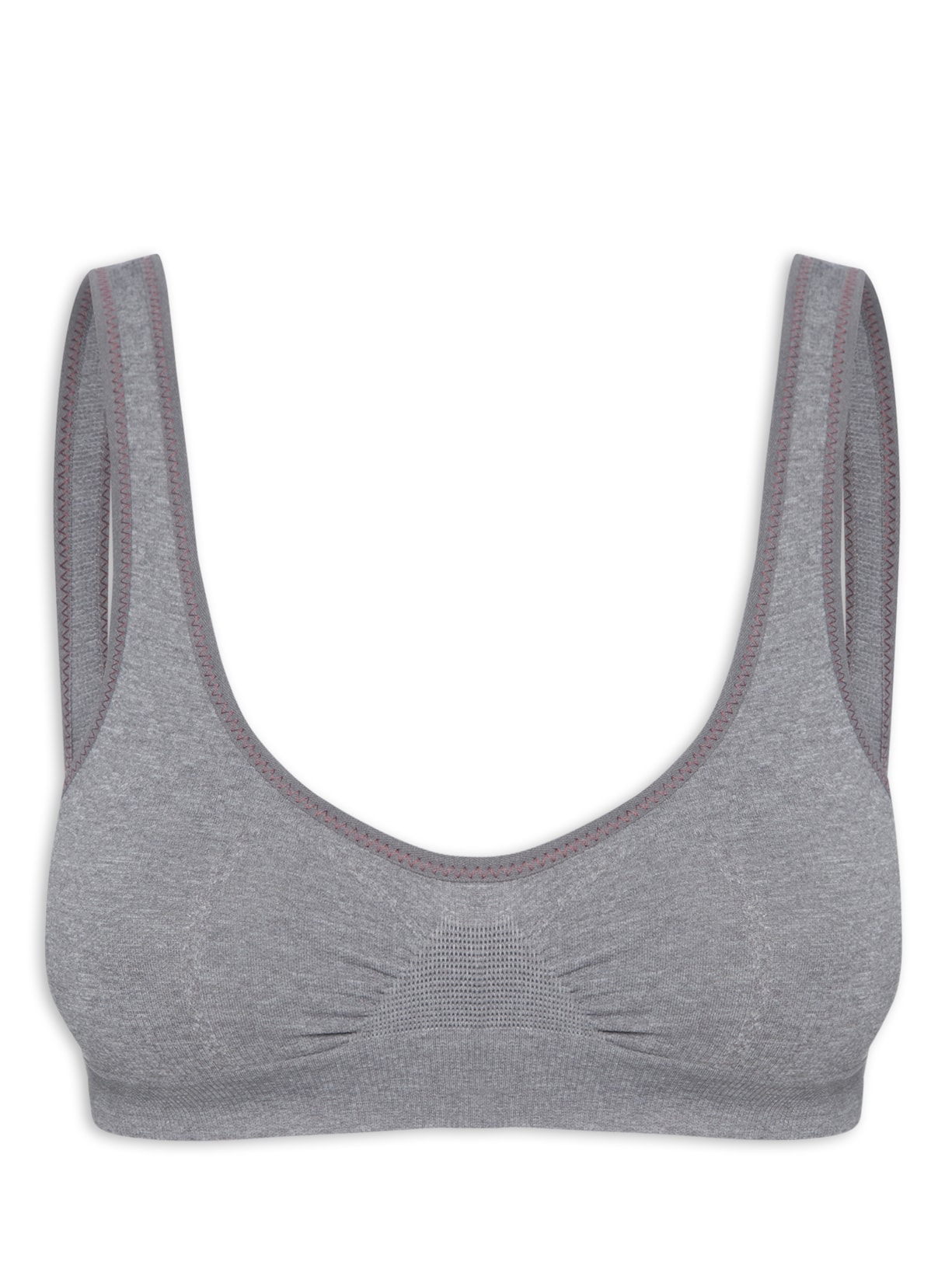 Sutiã Rib Sem Costura - Cinza